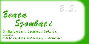 beata szombati business card